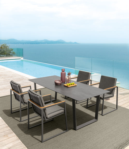 Area pranzo da esterno Alabama Talenti Nero Antracite Grigio Scuro