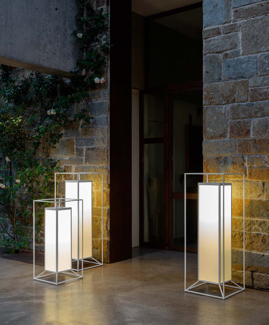 Cleo Soft Alu lampada da esterno talenti design illuminata accesa
