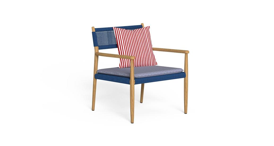 Dolcevita Poltrona Lounge Talenti Natural Teak - Dune Blue Genco Outdoor