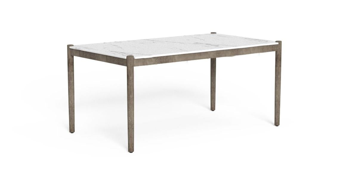 Dolcevita Tavolo Pranzo H66 Talenti Teak Silver - Calacatta Genco Outdoor