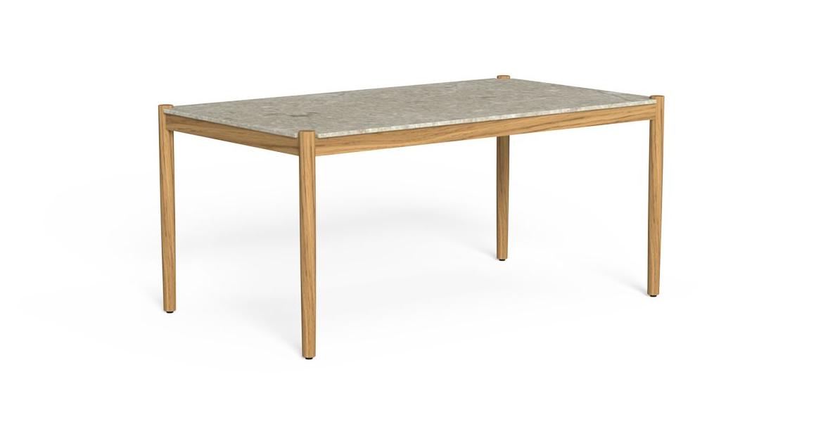 Dolcevita Tavolo Pranzo H66 Talenti Natural Teak - Sand Limestone Genco Outdoor