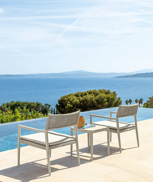 dolcevita alu poltrone lounge bianca genco