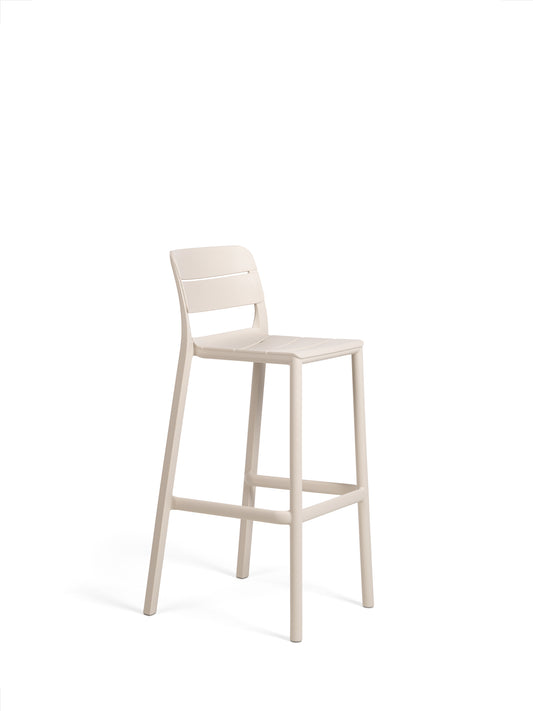 Sgabello in resina da esterno Cassia stool Nardi bianco corda Genco Outdoor