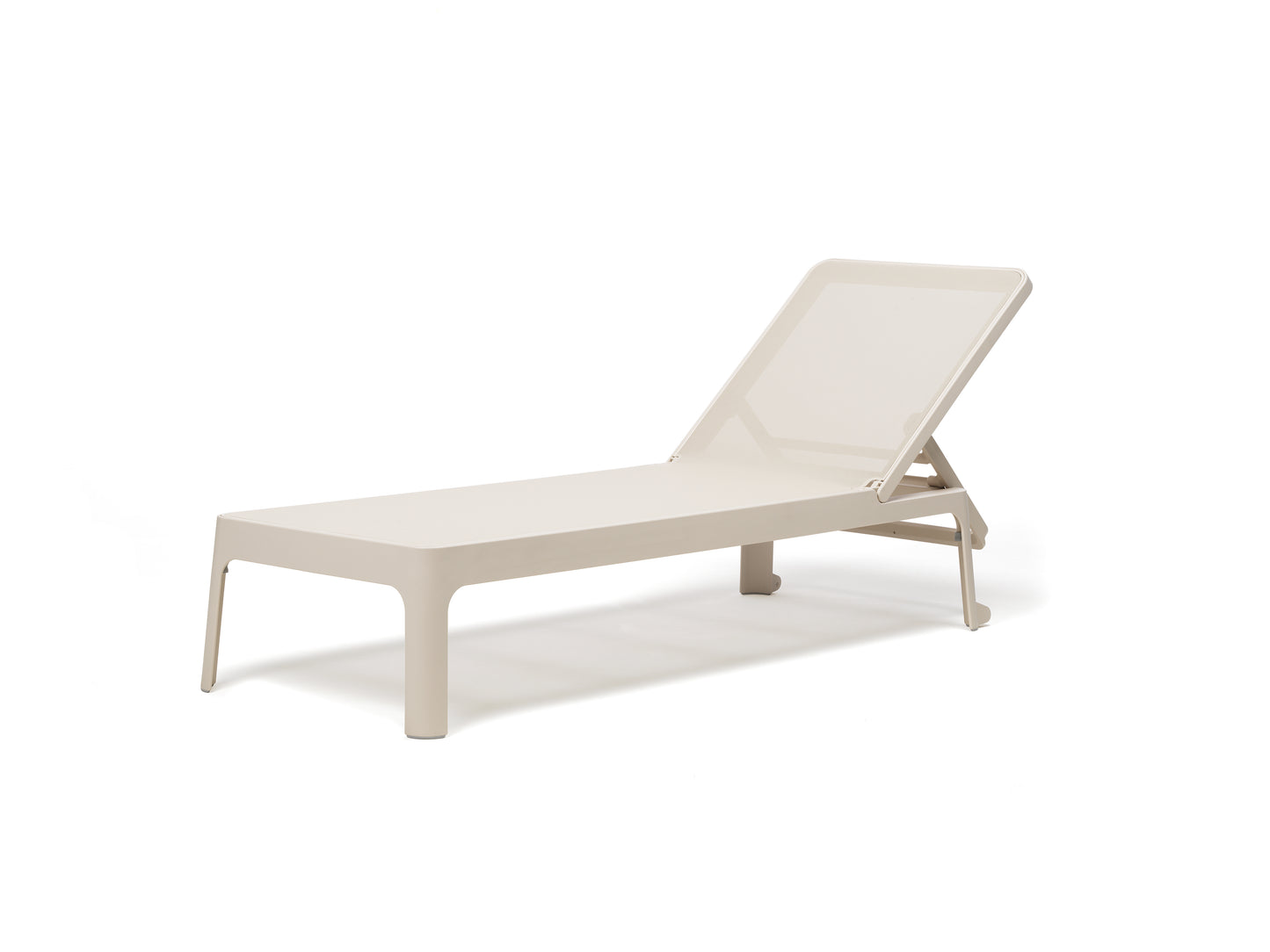Lettino Plano in resina Nardi genco outdoor bianco corda telo incenso