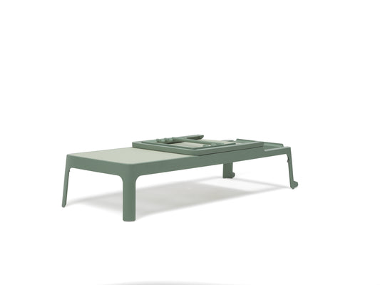 Lettino Plano in resina Nardi Menta mandorla genco outdoor chiuso riponibilie