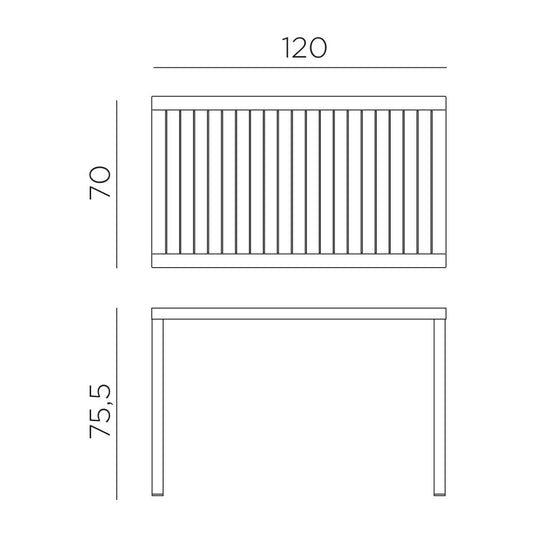 tavolo da esterno cube 120x70 nardi dimensioni