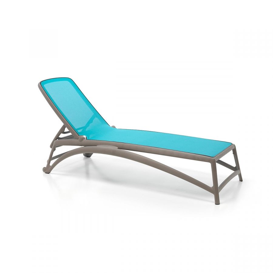 Lettino Atlantico in resina fiberglass Nardi tortora-celeste Genco Outdoor