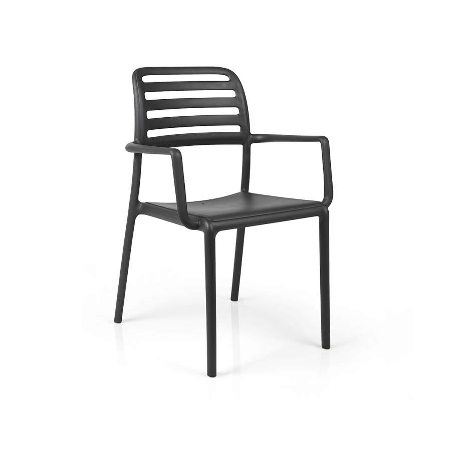 Sedia in resina Costa con braccioli Nardi Antracite Genco Outdoor