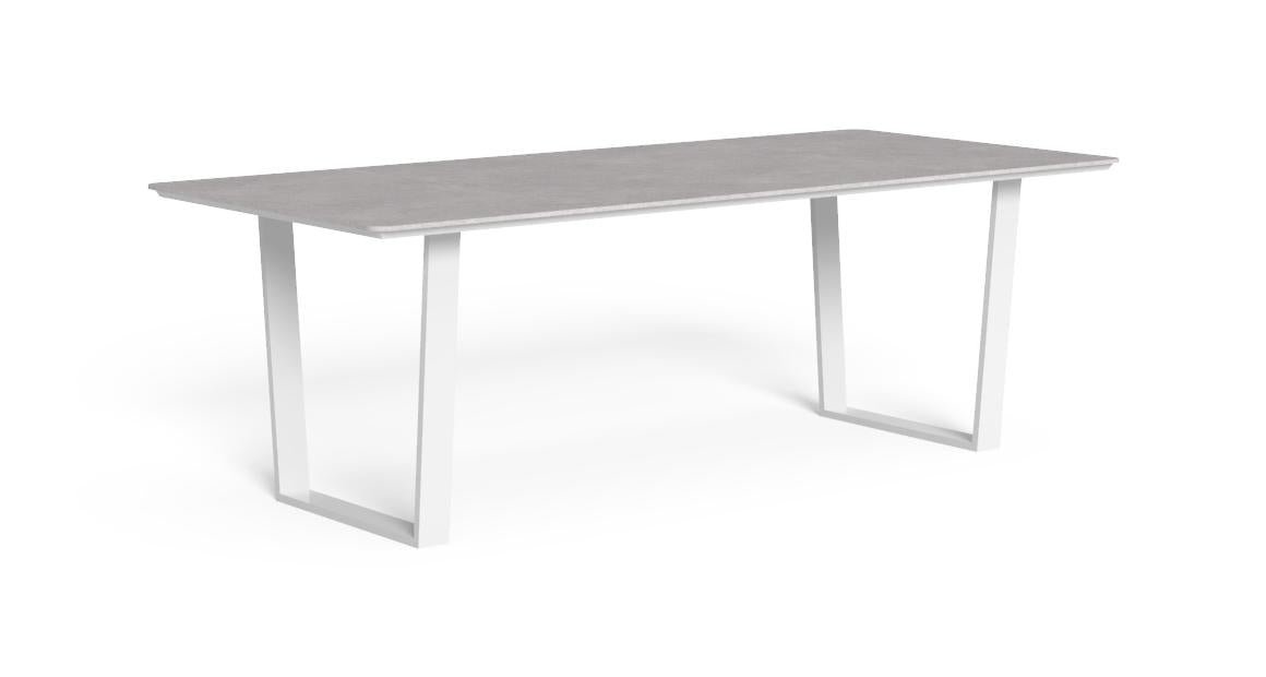 Alabama Alu tavolo pranzo 220x100 da esterno bianco ceramica perla Talenti