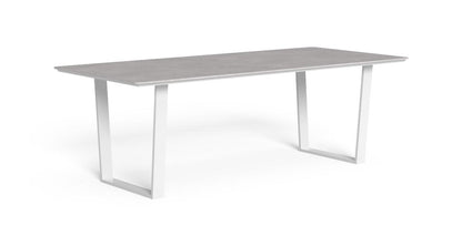 Alabama Alu tavolo pranzo 220x100 da esterno bianco ceramica perla Talenti