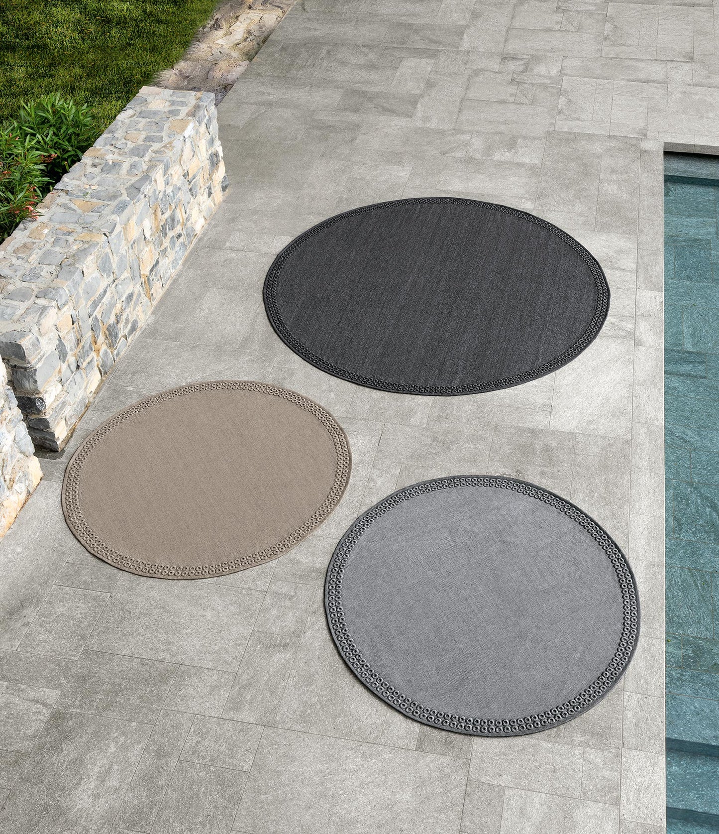Alfombra de exterior redonda Fabric//Cuadro