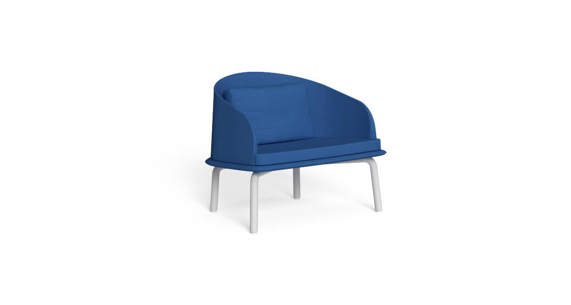 Cleo Soft Alu Poltrona Lounge da esterno Talenti white blue bianco blu