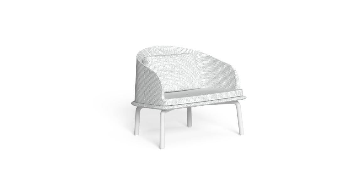 Cleo Soft Alu Poltrona Lounge da esterno Talenti white silver bianco argento