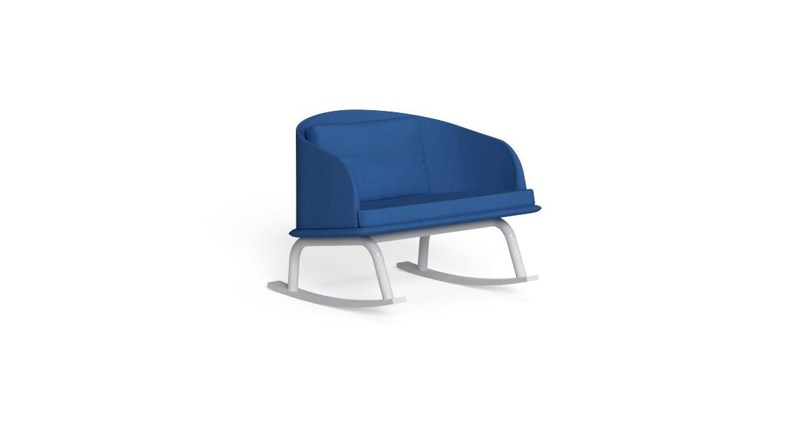 Cleo Soft Alu Poltrona dondolo da esterno Talenti white blue bianco blu