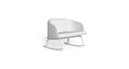 Cleo Soft Alu Poltrona dondolo da esterno Talenti white silver bianco