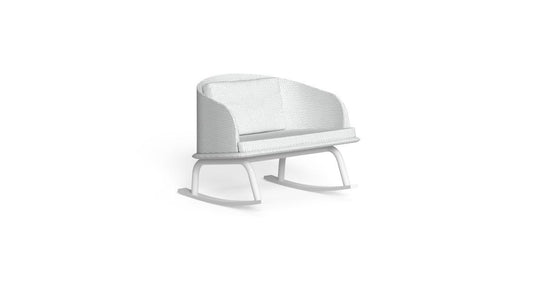 Cleo Soft Alu Poltrona dondolo da esterno Talenti white silver bianco