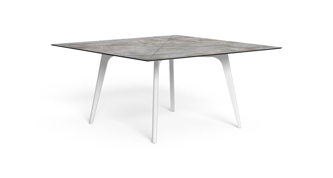 Cleo Soft Alu Tavolo Pranzo 150x150 da esterno Talenti white light grey bianco grigio chiaro