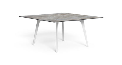 Cleo Soft Alu Tavolo Pranzo 150x150 da esterno Talenti white light grey bianco grigio chiaro