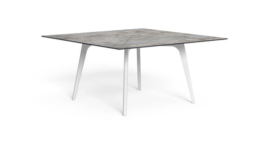 Cleo Soft Alu Tavolo Pranzo 150x150 da esterno Talenti white light grey bianco grigio chiaro