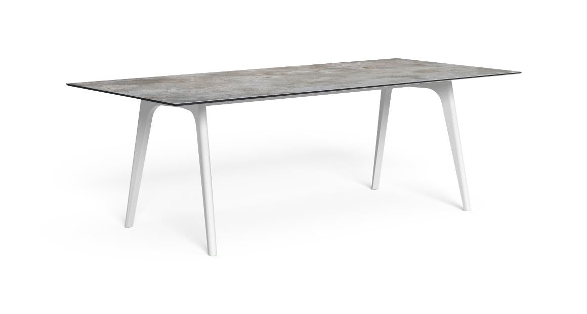 Cleo Soft Alu Tavolo Pranzo 220x100 da esterno Talenti bianco grigio chiaro