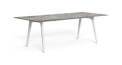 Cleo Soft Alu Tavolo Pranzo 220x100 da esterno Talenti bianco grigio chiaro
