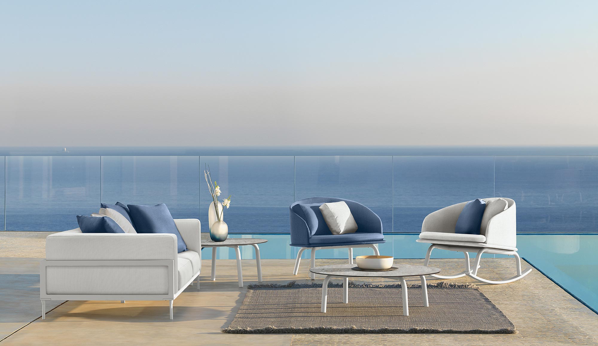 Cleo Soft Alu arredo Lounge da esterno Talenti bianco