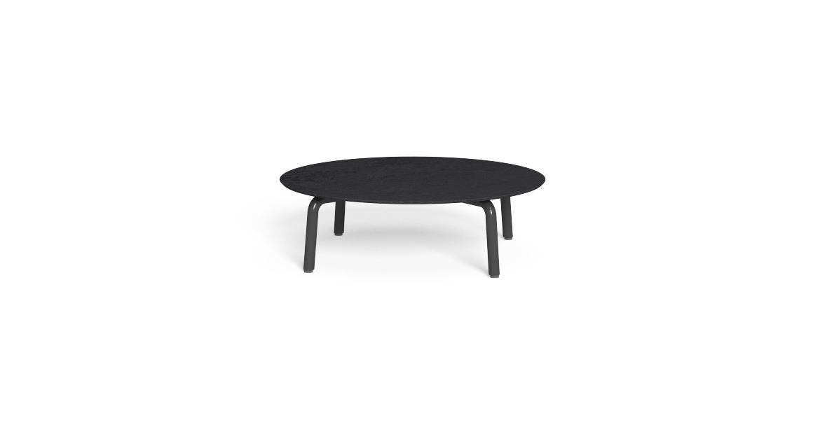 Cleo Soft Alu tavolo caffè d100 in alluminio da esterno Talenti nero antracite grigio scuro
