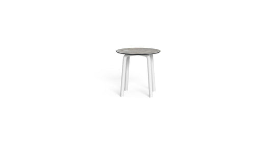 Cleo Soft Alu tavolo da caffè d50 in alluminio da esterno Talenti bianco grigio chiaro