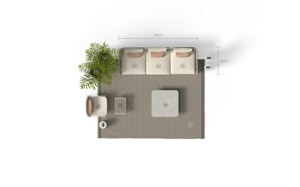 Coral modular outdoor sofa by Talenti 