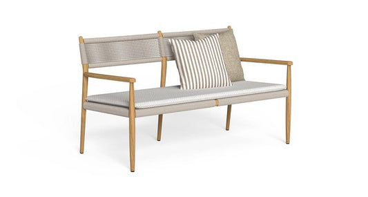 Dolcevita Divano Loveseat Talenti Natural Teak - Dune White Genco Outdoor