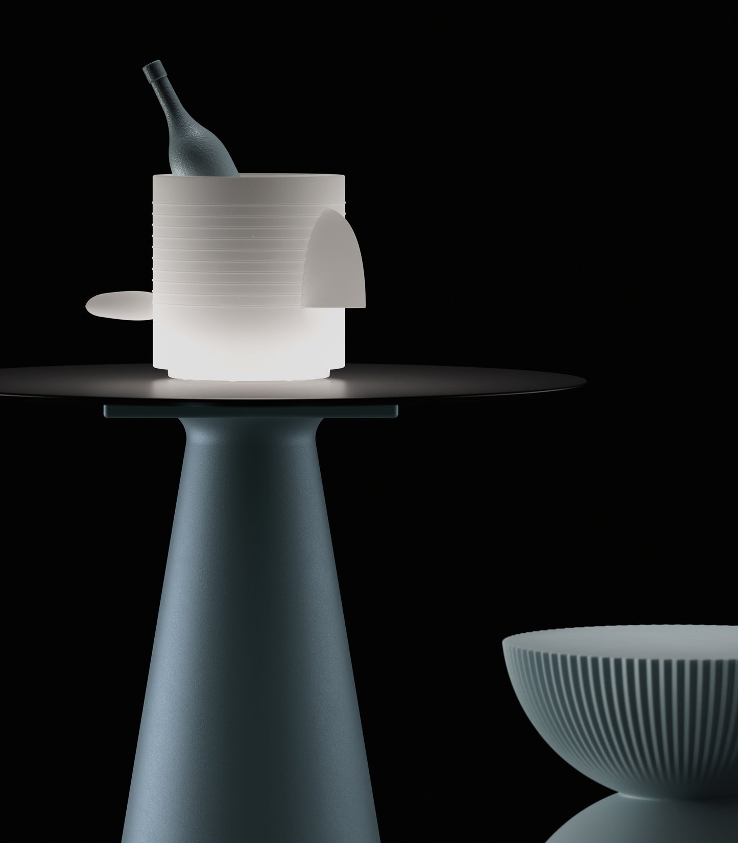 Contenitore multifunzione vaso portaoggetti modulare design da esterno Fera Lyxo lampada luminosa portabottiglie portaoggetti Genco Outdoor