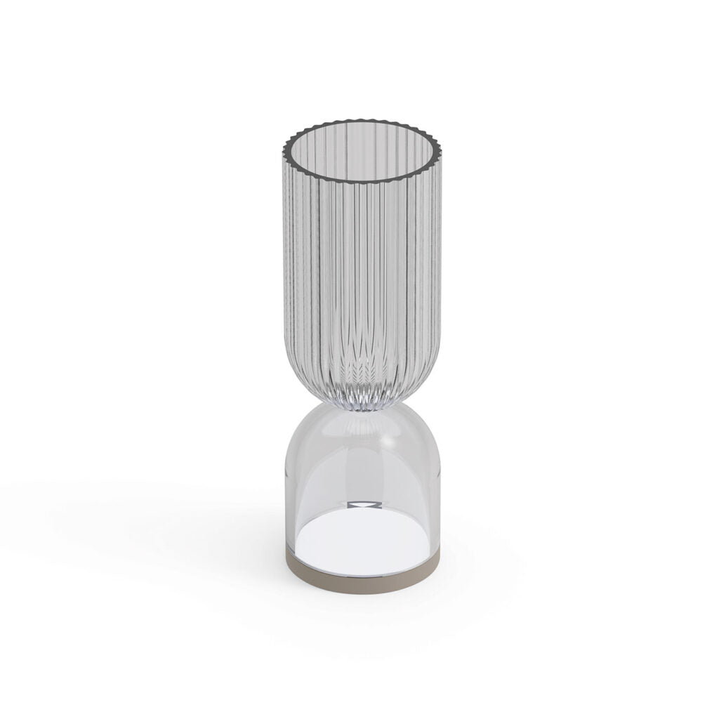 Lampada vaso da esterno Lyxo rigata sopra grigio fume