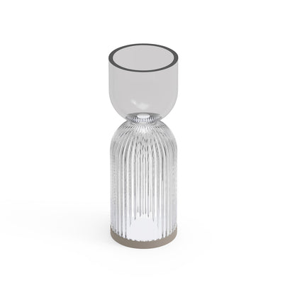 Lampada vaso da esterno Lyxo rigata sotto grigio fume