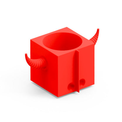 Contenitore multifunzione vaso portaoggetti modulare design da esterno Fera Orot rosso corallo Lyxo Genco Outdoor