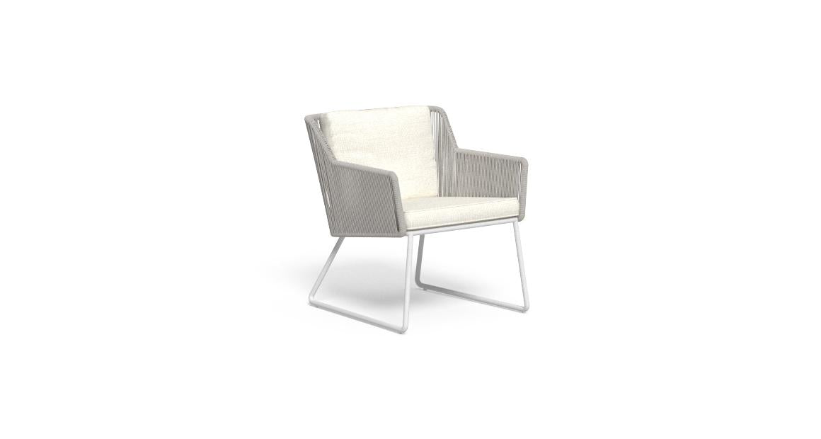 Poltrona lounge alluminio e corda Coral Talenti Bianco warm white Genco Outdoor