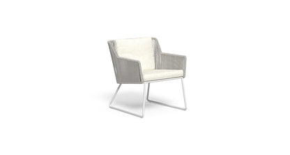 Poltrona lounge alluminio e corda Coral Talenti Bianco warm white Genco Outdoor