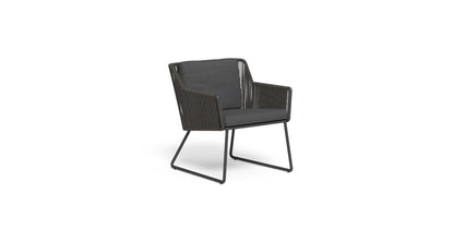 Poltrona lounge alluminio e corda Coral Talenti antracite nero dark grey