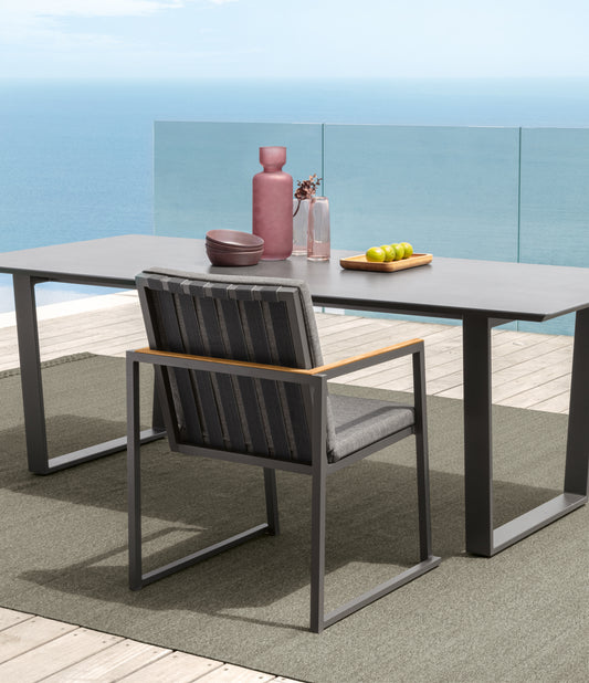 Pranzo design da esterno Alabama Talenti Nero Antracite Grigio Scuro