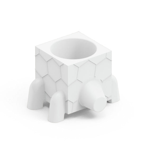 Contenitore multifunzione vaso portaoggetti modulare design da esterno Fera Ruga bianco perla Lyxo Genco Outdoor