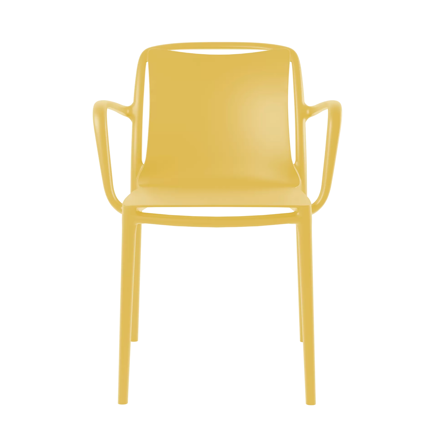 Sedia in resina con braccioli da esterno Velair giallo ocra