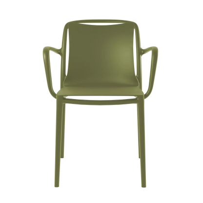 Sedia in resina con braccioli da esterno Velair verde oliva