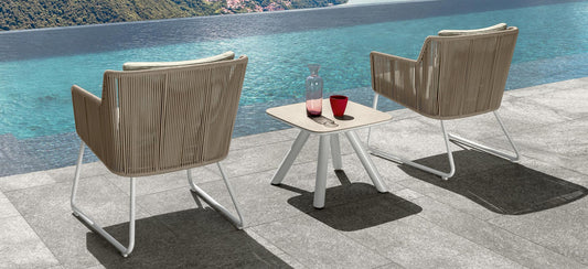 Coral aluminum and rope lounge chairs - Talenti