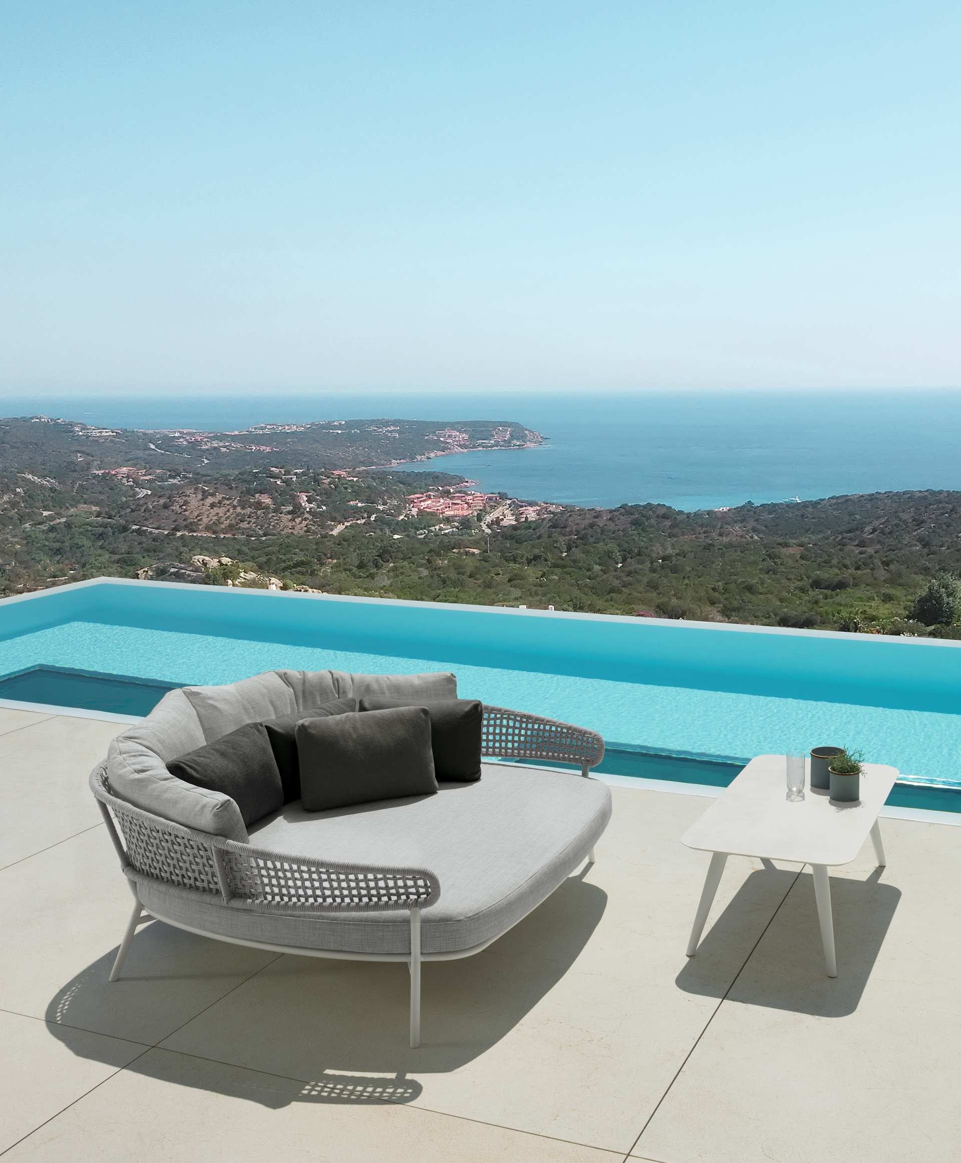 Moon Alu sofa in alluminio da esterno Talenti design