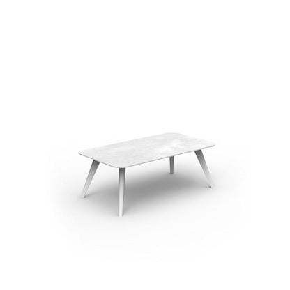 Moon Alu tavolo da caffè in alluminio Talenti Bianco ceramica perla